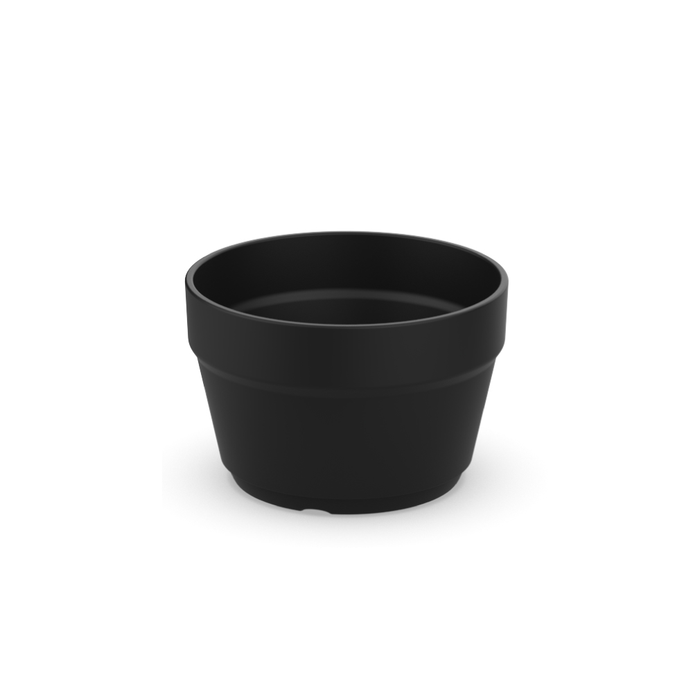 Black Plastic cup with 100ml capacity and option to print