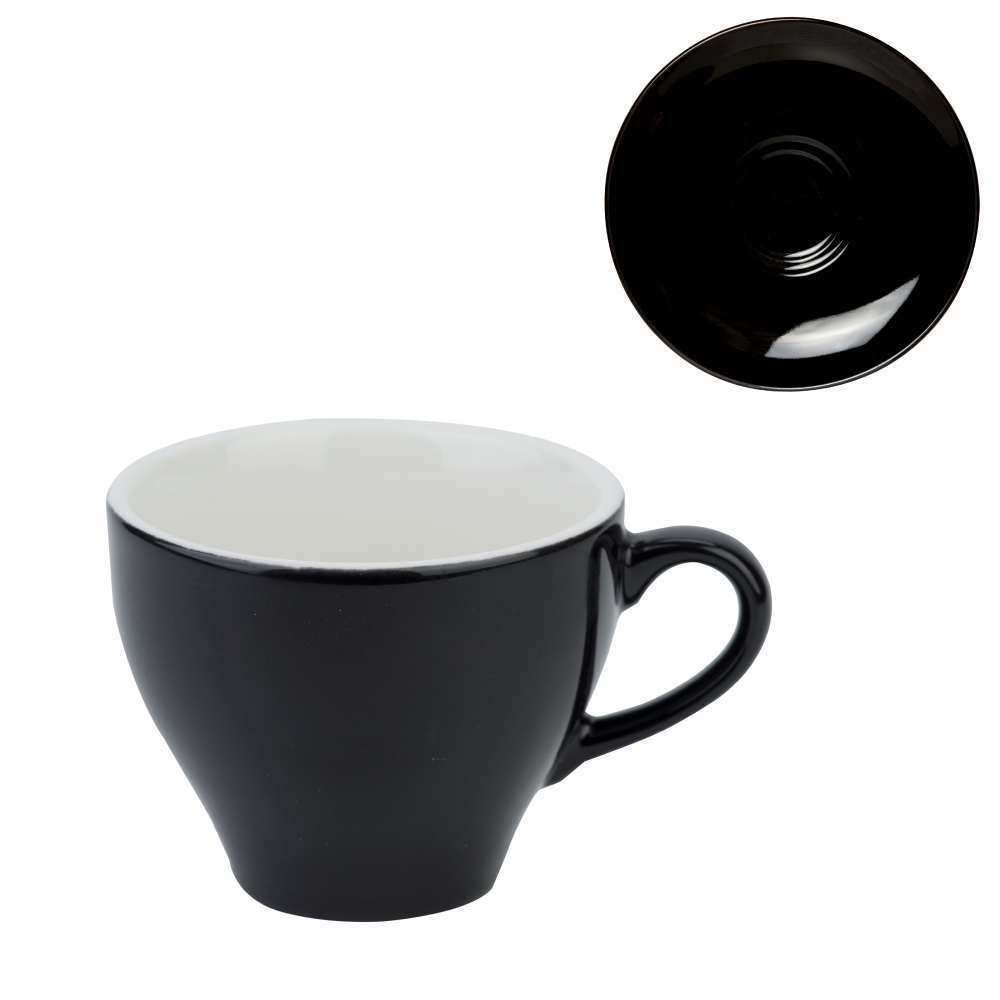 Barista cappuccinokop in het zwart om te bedrukken, foto 2