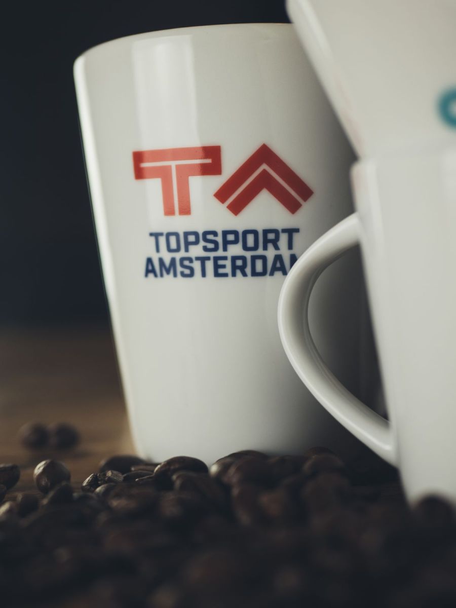 Koffiekopje bedrukt Topsport Amsterdam