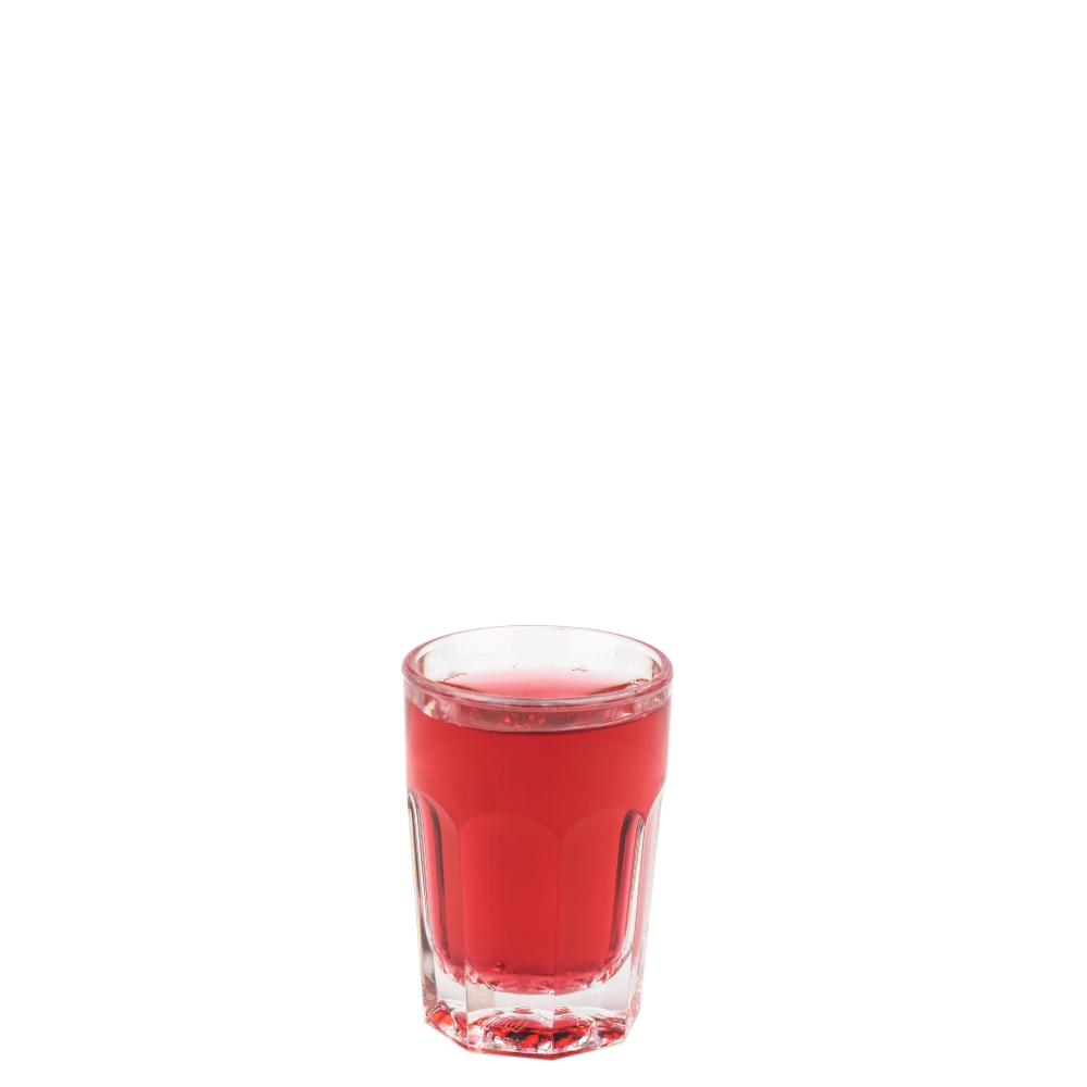 Black Plastic Shot Glass Remedy 2.5 cl. Have it printed or engraved with your own logo, colour assorted