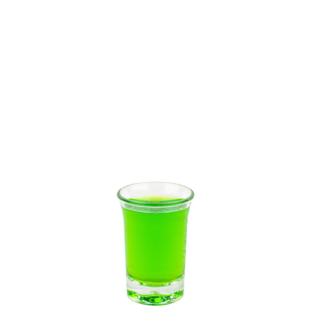 this transparent Plastic HotShot glass of 2.5 cl. is suitable for both printing and engraving, colour assorted