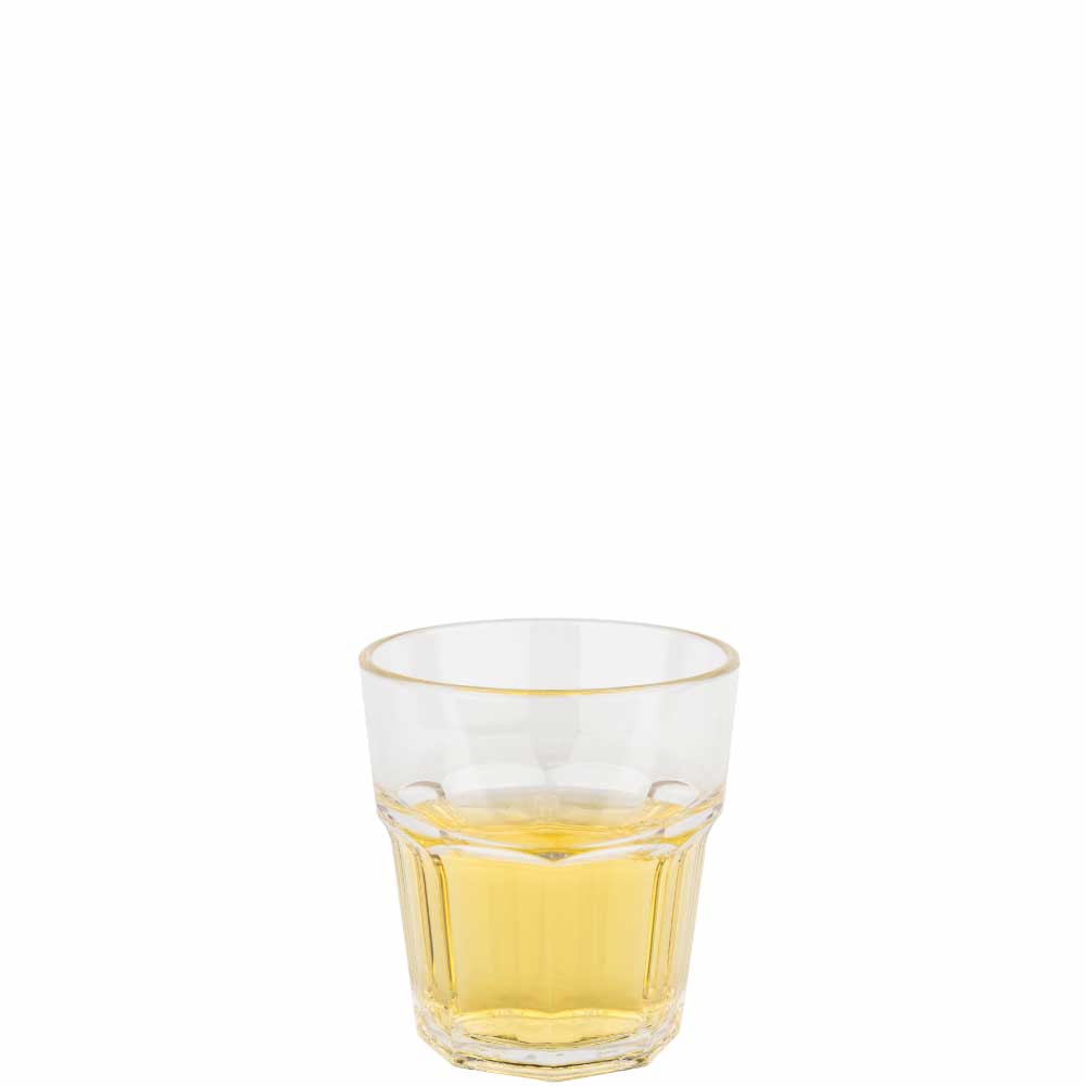 Glass Remedy 26 cl. Plastic. this transparent glass can be printed, colour assorted