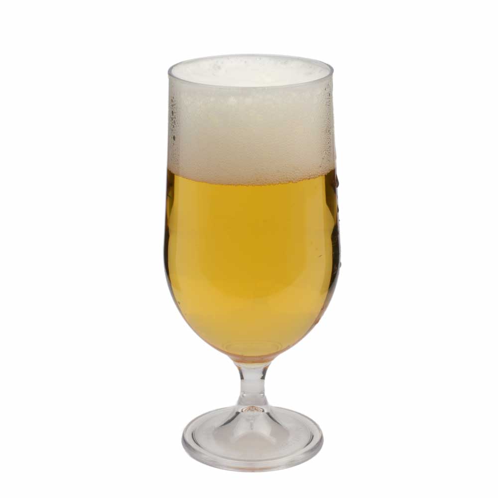 transparent Plastic Beer glass on foot with a capacity of 57 cl., colour assorted