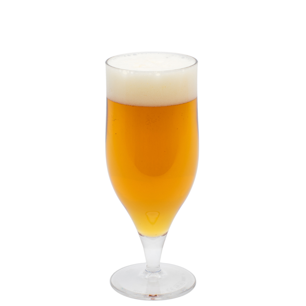 Beer glass 33 cl. made of transparent plastic and possible to print or engrave, colour assorted