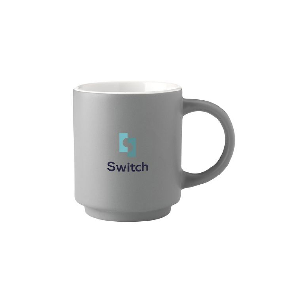 Gray stackable mug with possibility of printing