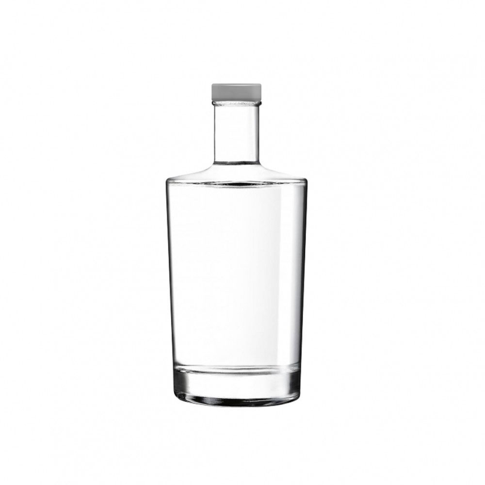Neos 0.35-litre bottle with silver cap. transparent and with option to print or engrave