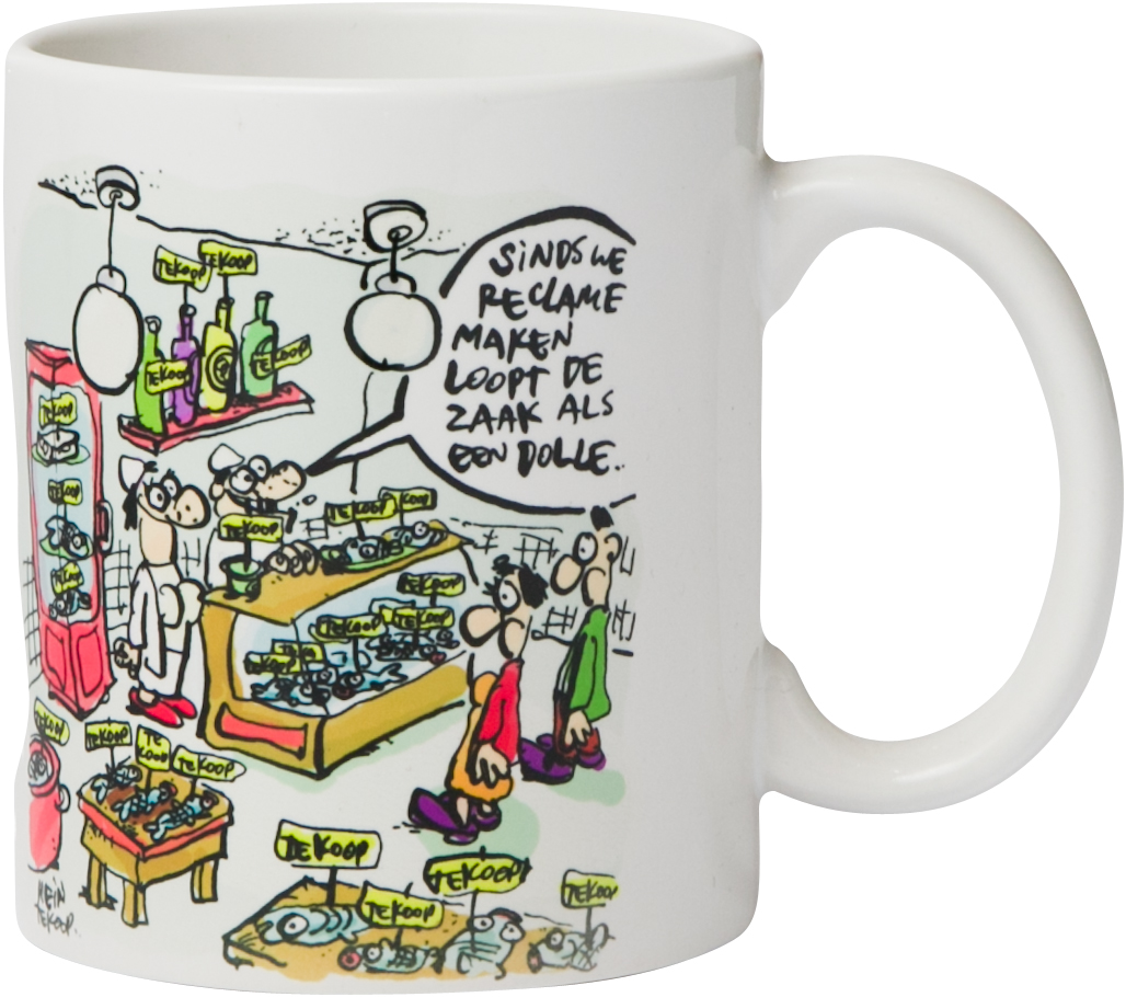 this white Sublimok Basic with a handle and capacity of 30 cl. is suitable for printing