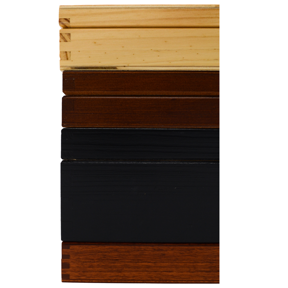 Houten kistjes - op maat met een kersenkleur Houten kistjes - op maat met een kersenkleur