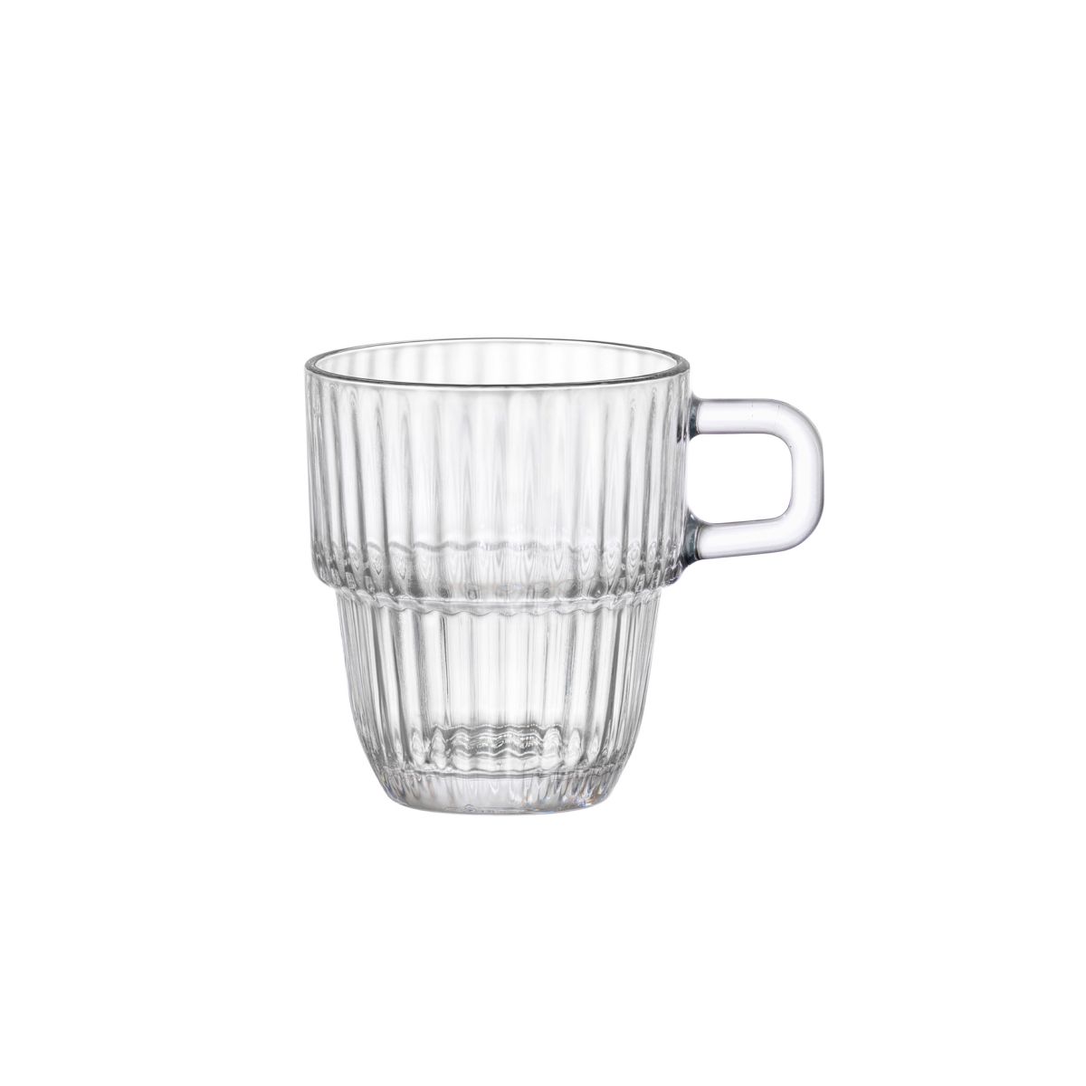 Front view of the Barshine Espresso Glass 8.9 cl. with straight shape and clear glass.
