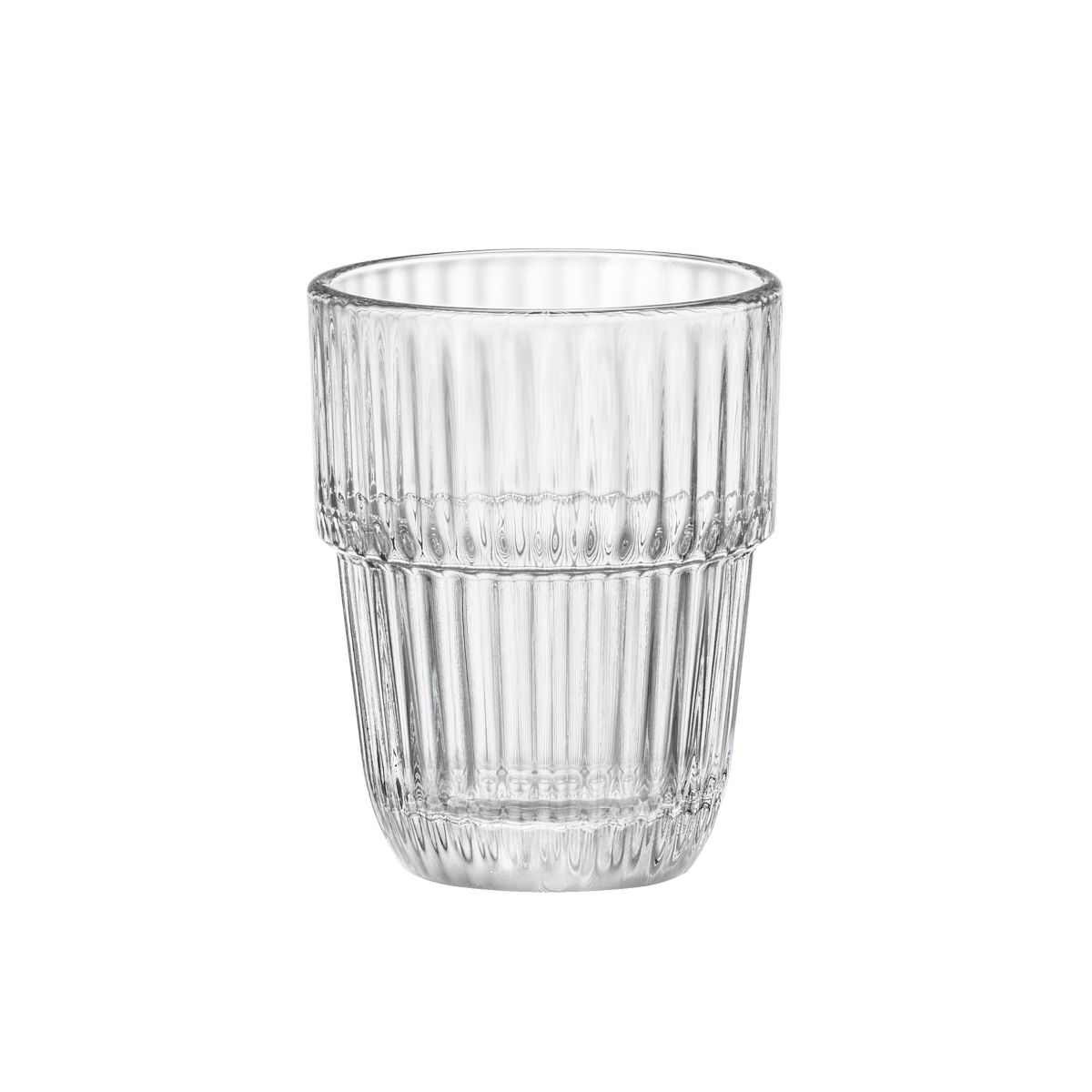 Vooraanzicht van de Barshine Tumbler 6,8 cl. glas met compacte vorm en helder glas.