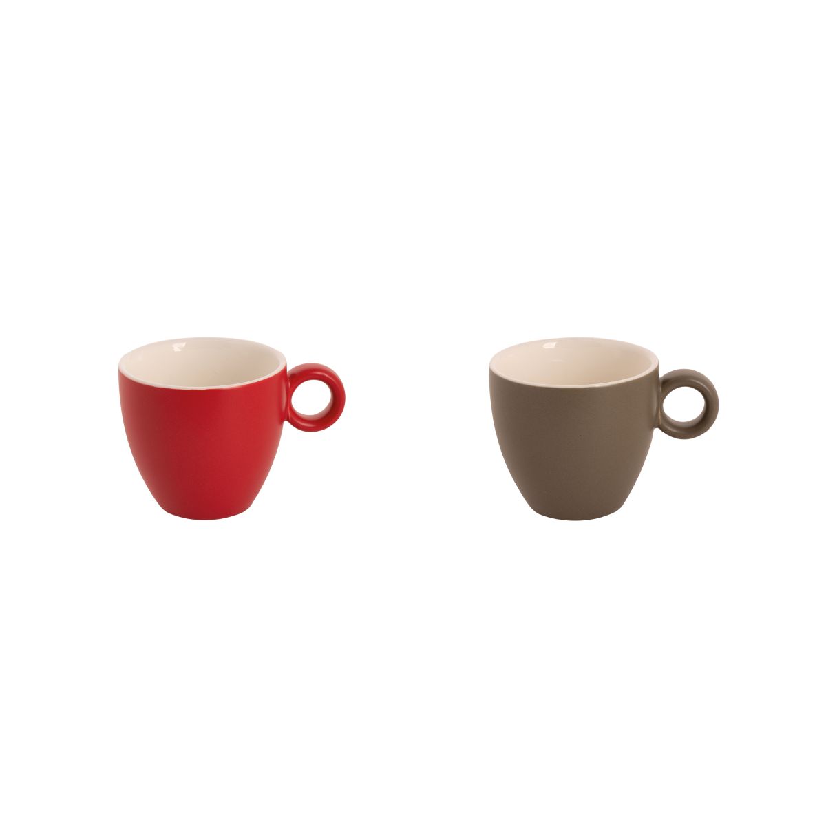 Overzicht toont de kleurvarianten van de Bart koffiekop van 17 cl. in mat porselein.