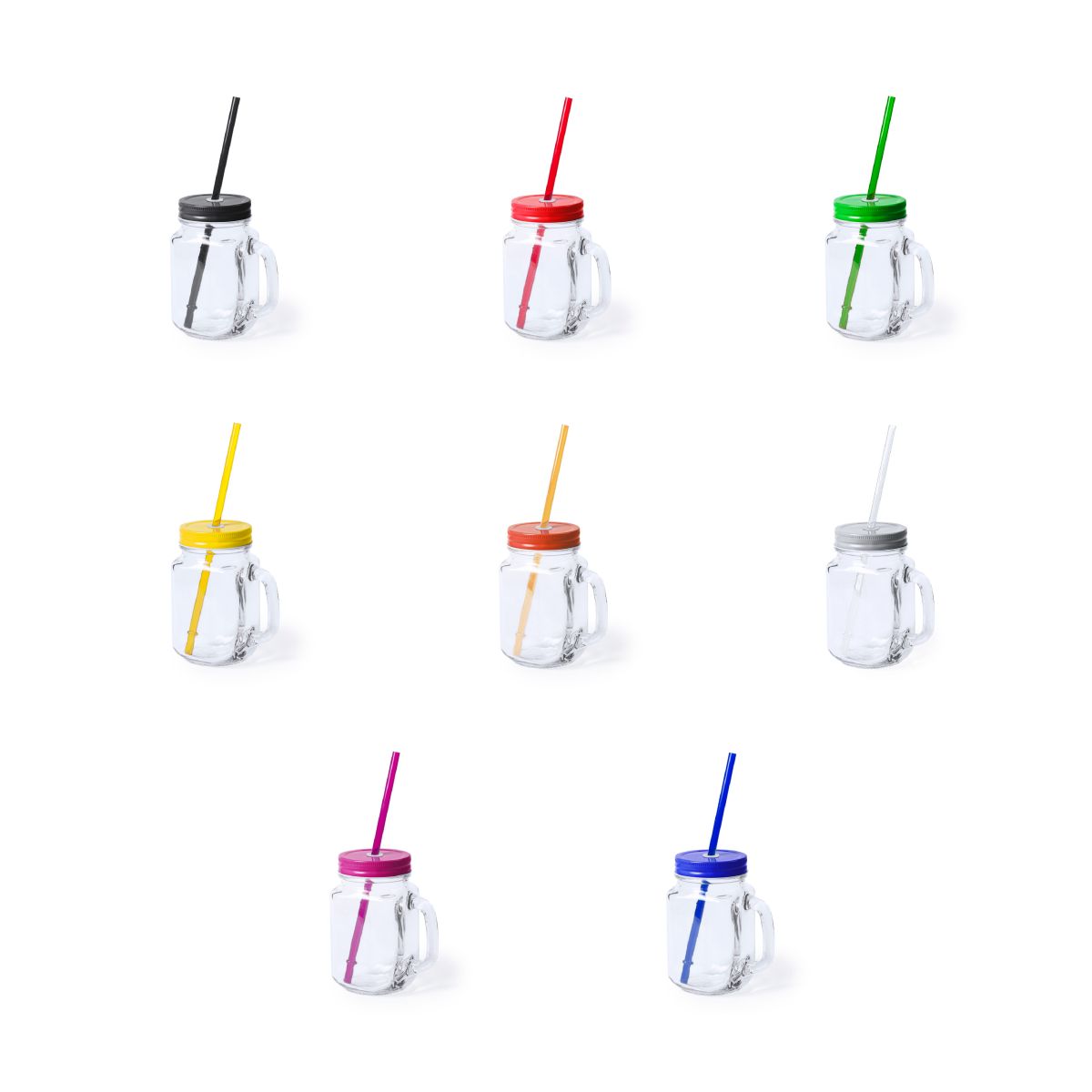 Colour variations of Drink Jar Country 48 cl glass with different lid colours.