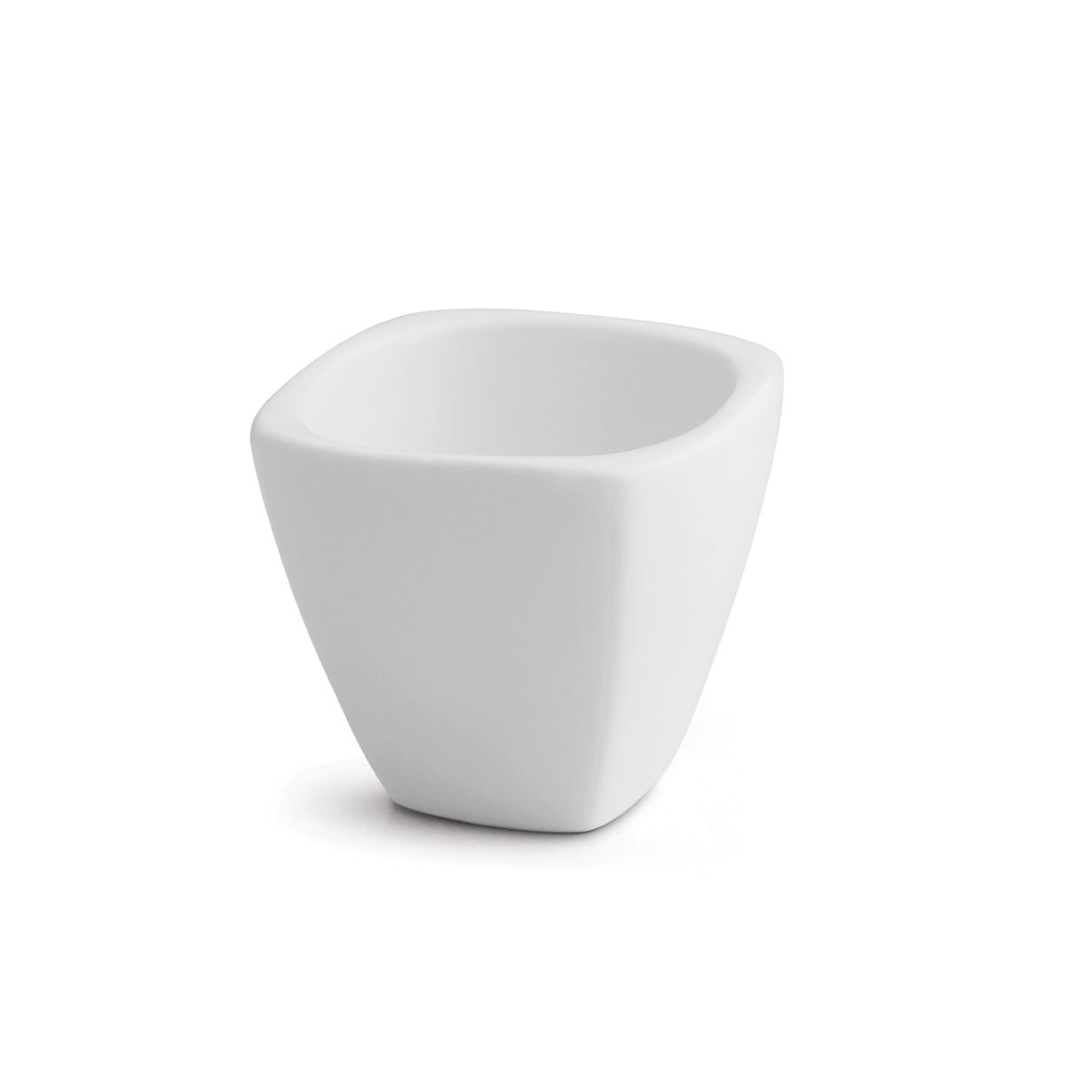 Squito porcelain egg cup in front view, with smooth finish and compact round shape.