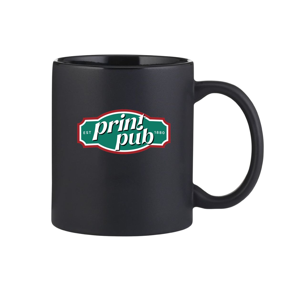 (Logo - Logo (2-4 colours) on front view ) Kitty mug matt 35 cl. porcelain logo colours PrintPub