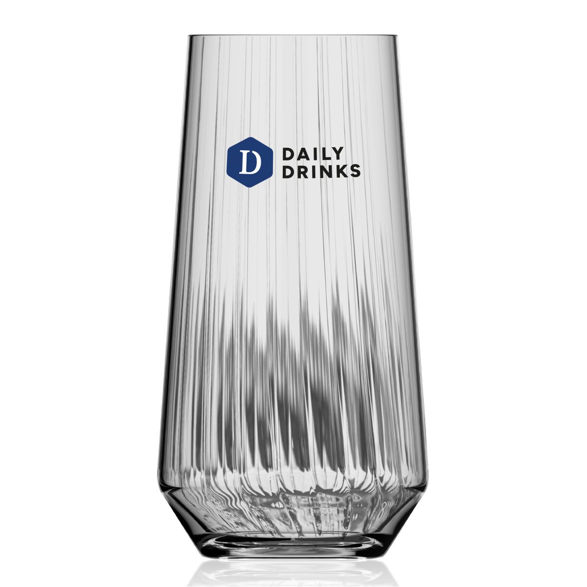 Melody lines tumbler 45 cl. glas bedrukt met DailyDrinks-logo in meerdere kleuren op het vooraanzicht.