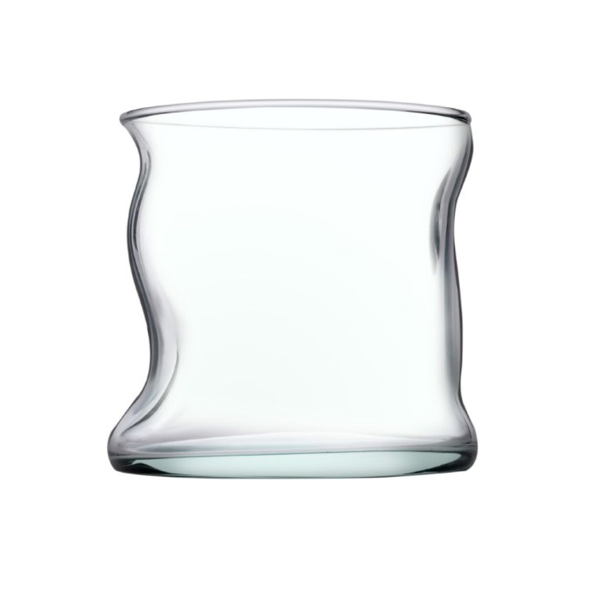 Front view of Nami Matcha glass, transparent drinking glass for matcha tea with straight wall and minimalist design.