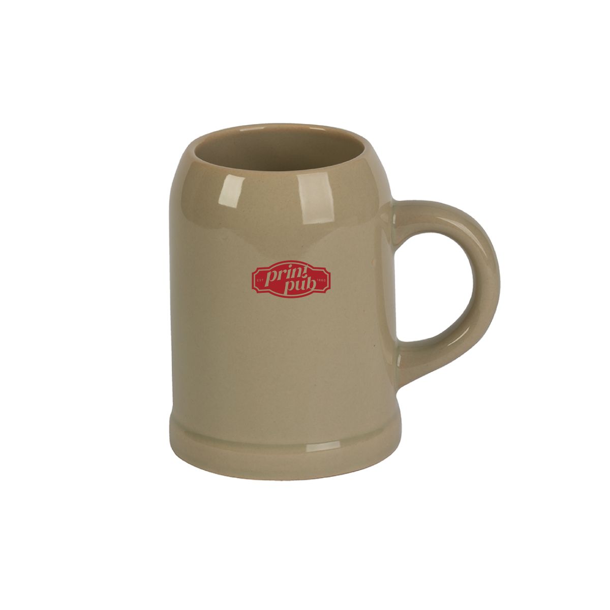 Stoneware beer mug 30 cl with one-coloured PrintPub logo on the front of the classic beer mug.
