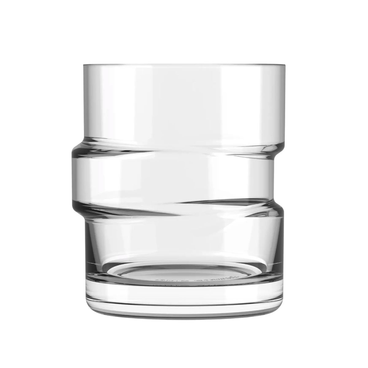Transparent 35.5 cl The Glitch tumbler glass with sleek front view and smooth rim finish.