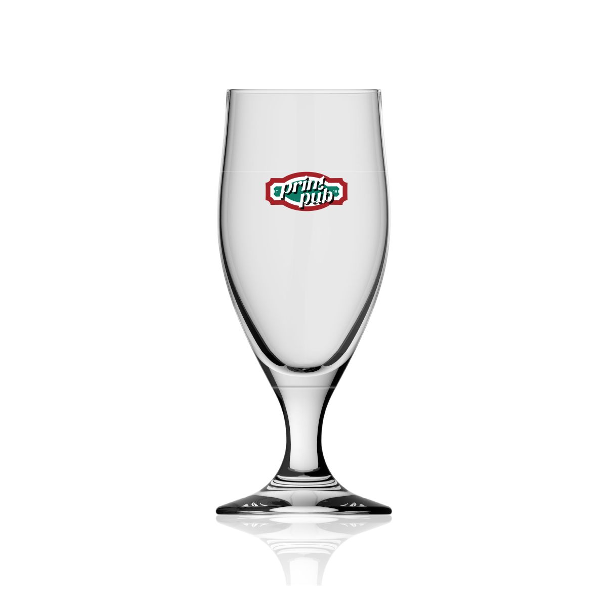 Avano beer glass 27 cl. with a multicoloured PrintPub logo printed on the front