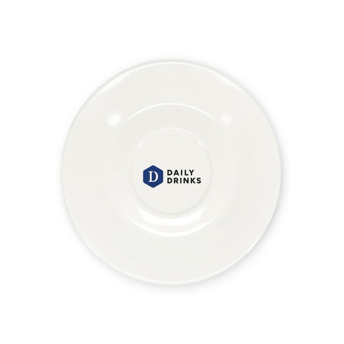 Baristo Koffie Cappuccino Schotel 15,5 cm met meerkleurig DailyDrinks-logo op porseleinen oppervlak.
