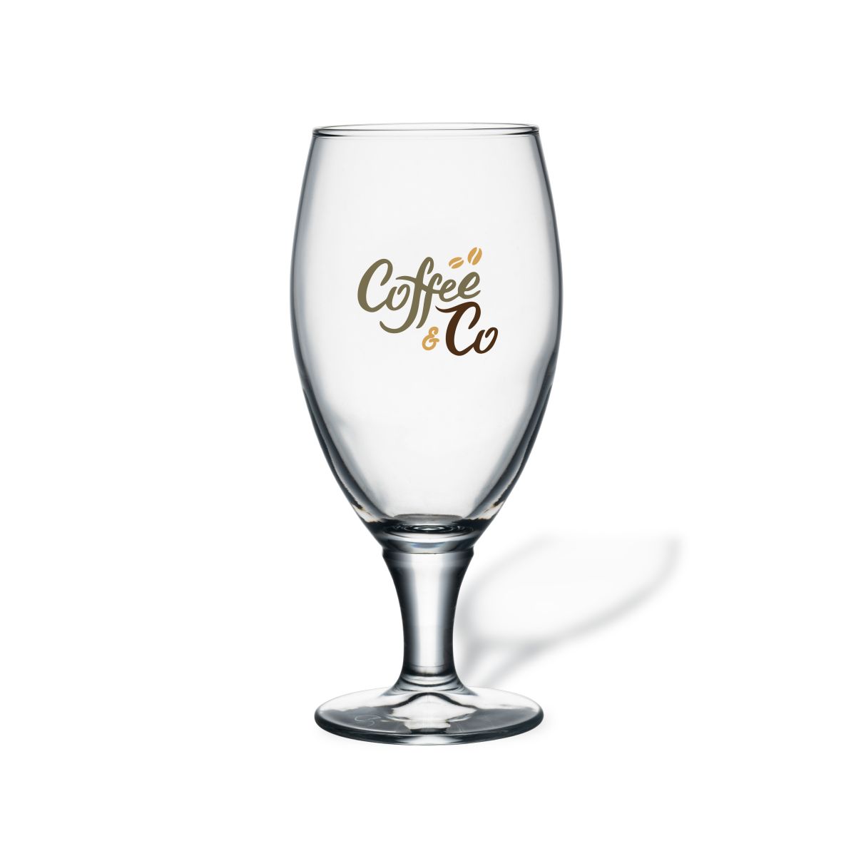 Cheers beer glass, 32.5 cl, with a multicoloured CoffeeCo logo on the front