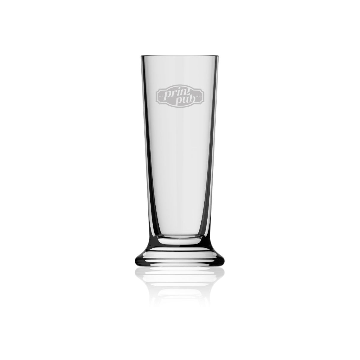 Beer glass Stange 16 cl. with the PrintPub logo engraved on the front