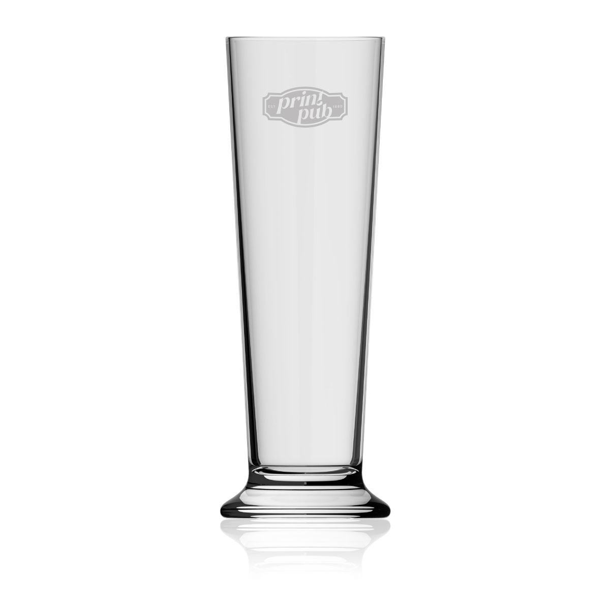 Beer Glass Stange 52 cl. with the PrintPub logo engraved on the front