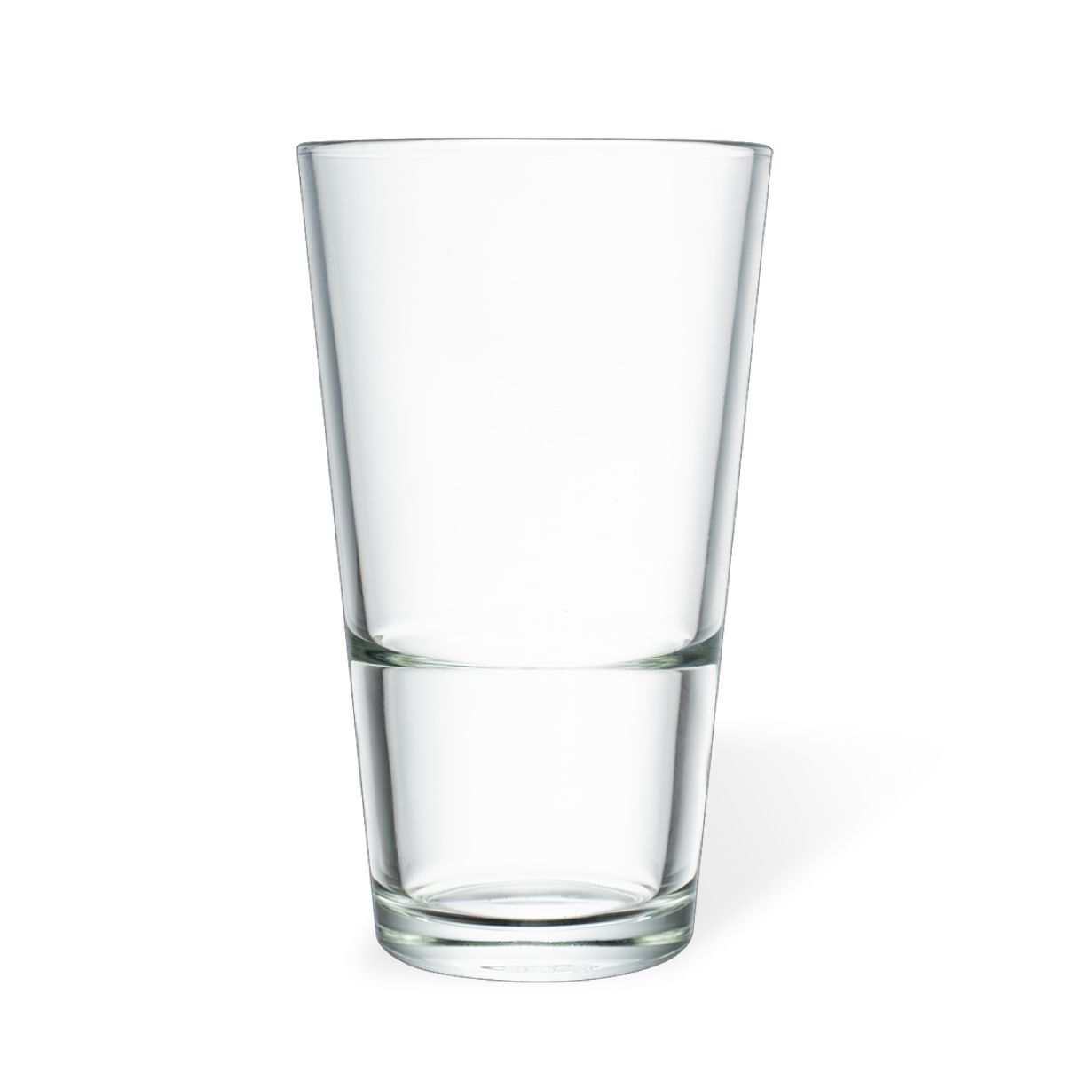 Front view of the beer glass Vase Stack 34 cl. Made of clear glass with stackable design.