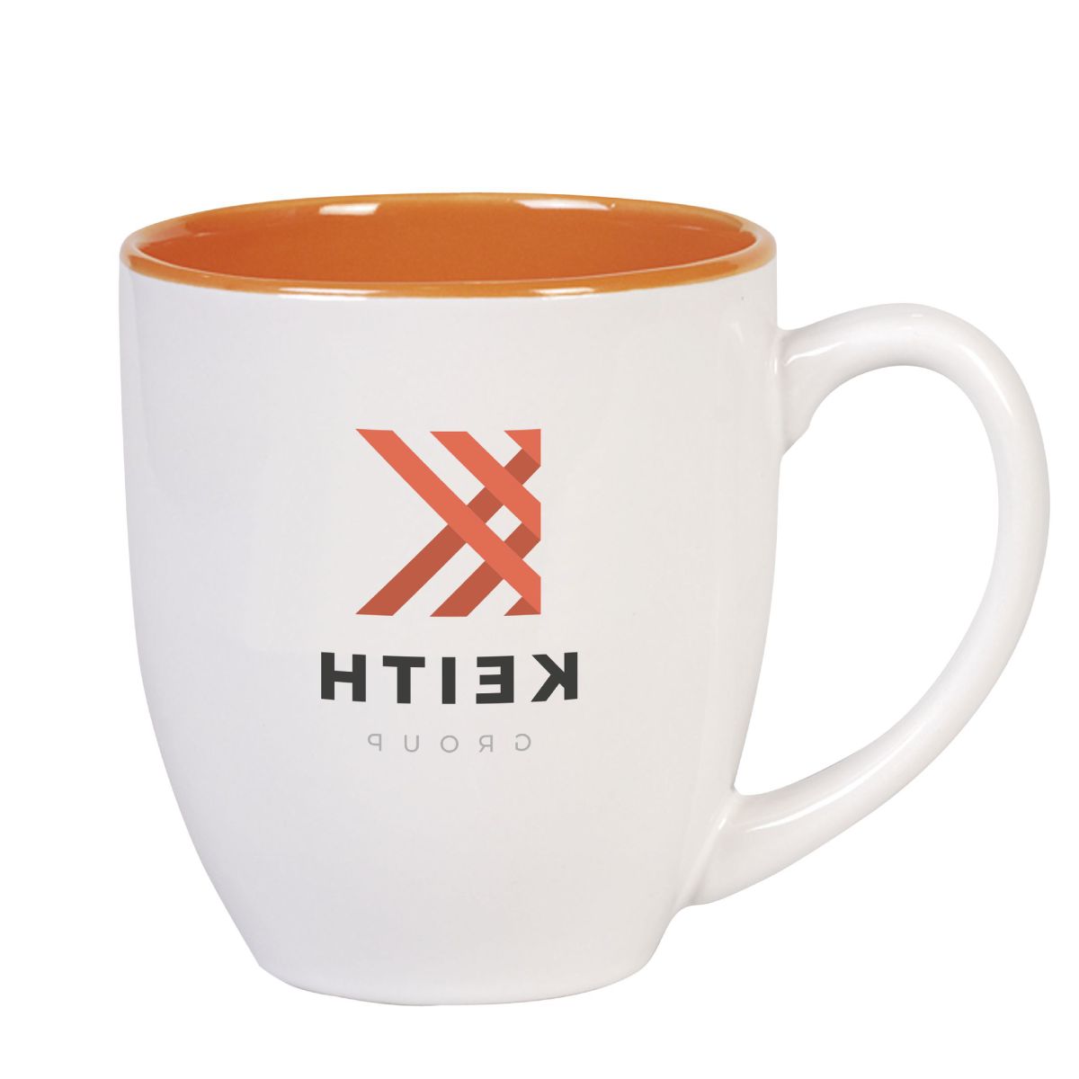 Porcelain Big Drink mug 45 cl, front view with clear euismodbibendum print in contrasting font.