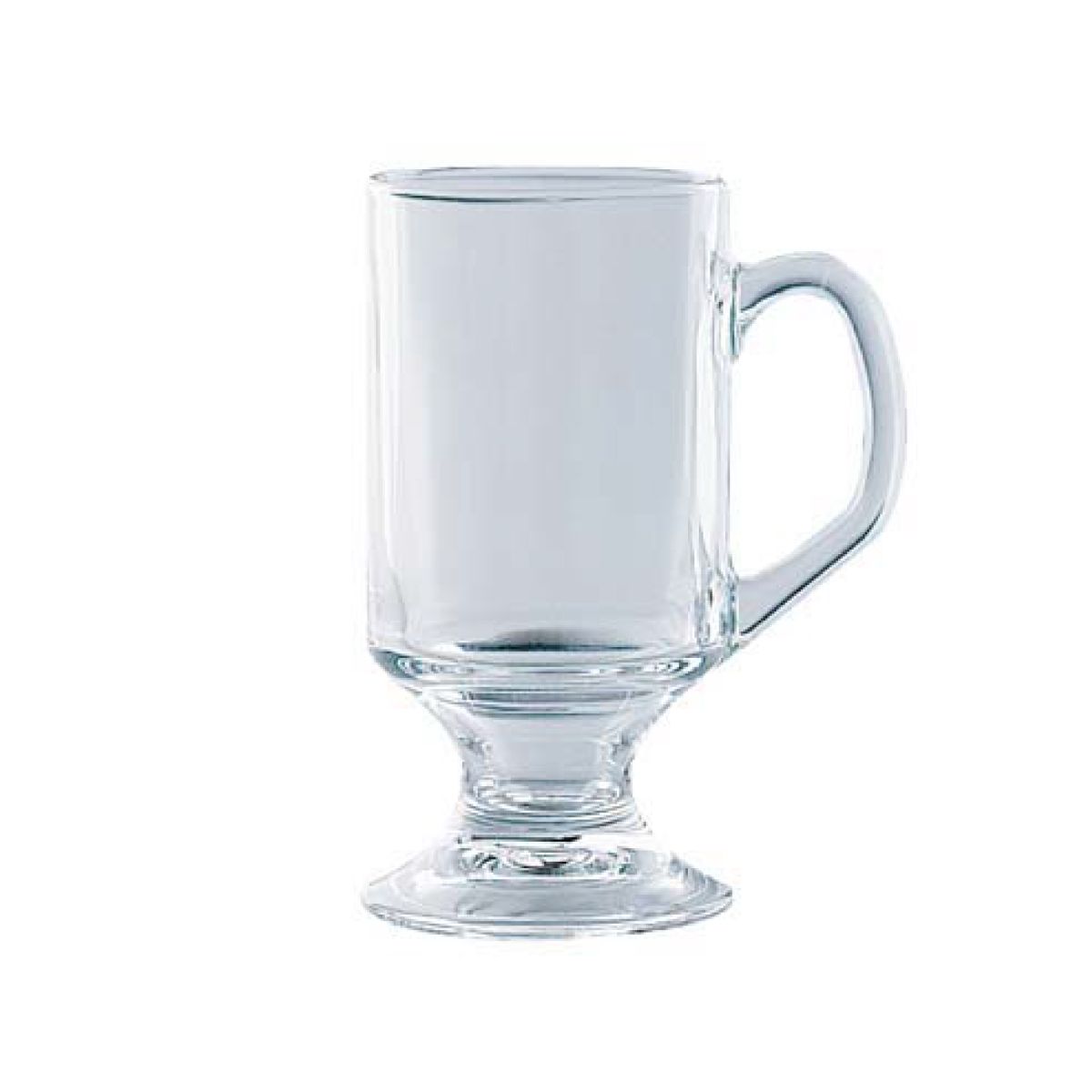 Front view of Bock beer glass 29 cl in transparent glass with straight shape and sturdy base.