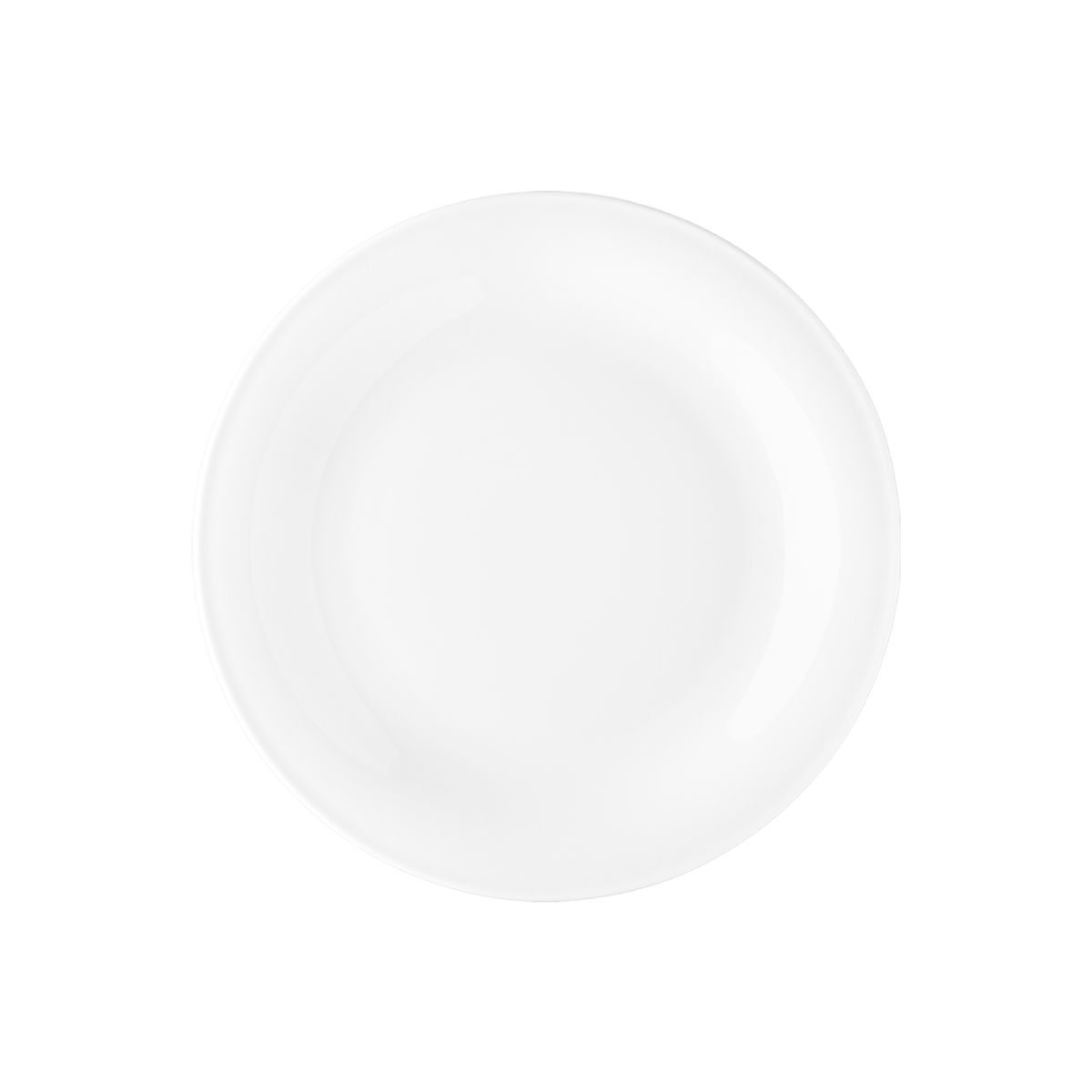 Plate Coup flat 17 cm white porcelain, front view without print