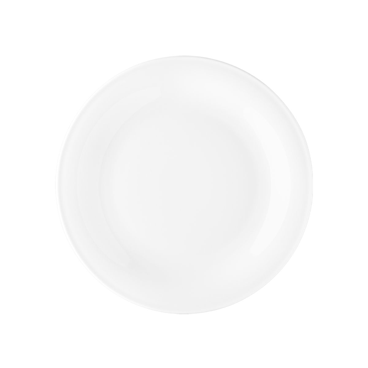 Plate Coup flat 19 cm white porcelain, front view without print
