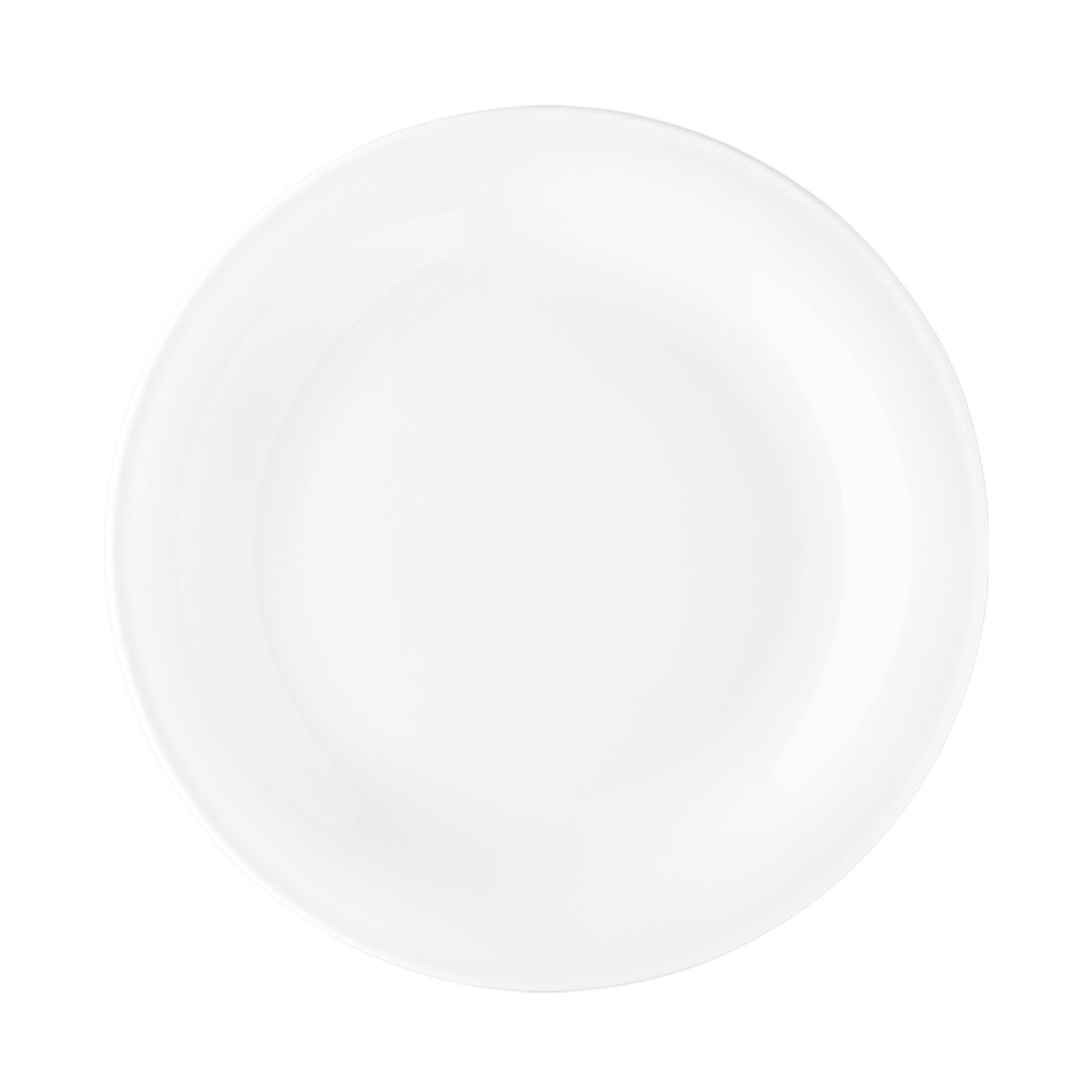 Bord Coup plat 24 cm wit porselein, vooraanzicht zonder bedrukking