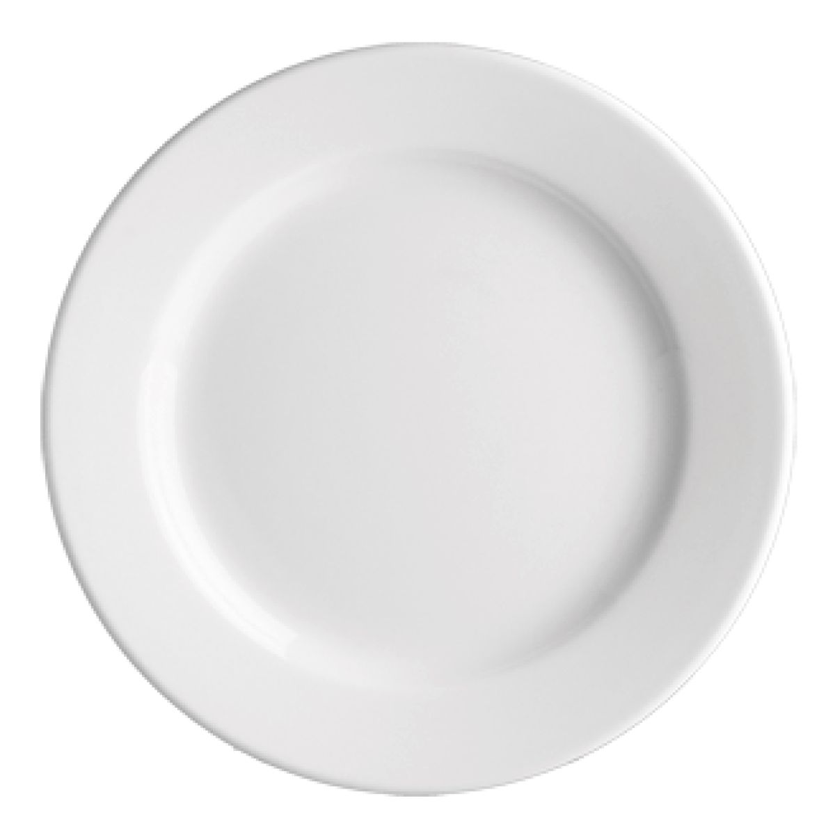 Rond wit porseleinen bord Princip 27 cm in vooraanzicht met effen afwerking en gladde rand. Rond wit porseleinen bord Princip 27 cm in vooraanzicht met effen afwerking en gladde rand.