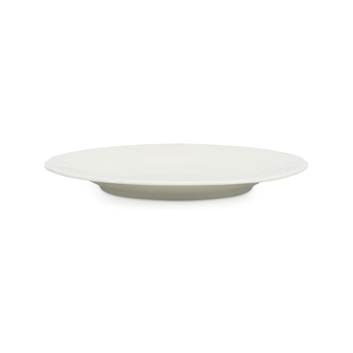 Side view of the porcelain Retro plate 21.5 cm with slightly curved rim and flat bottom.