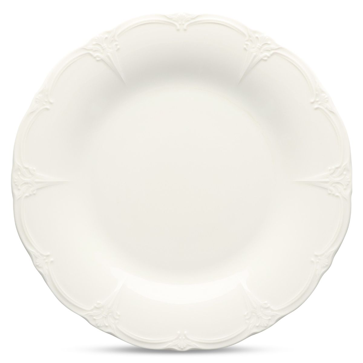 Rond porseleinen bord Retro 32 cm met glad oppervlak en subtiele opstaande rand in frontaal aanzicht.