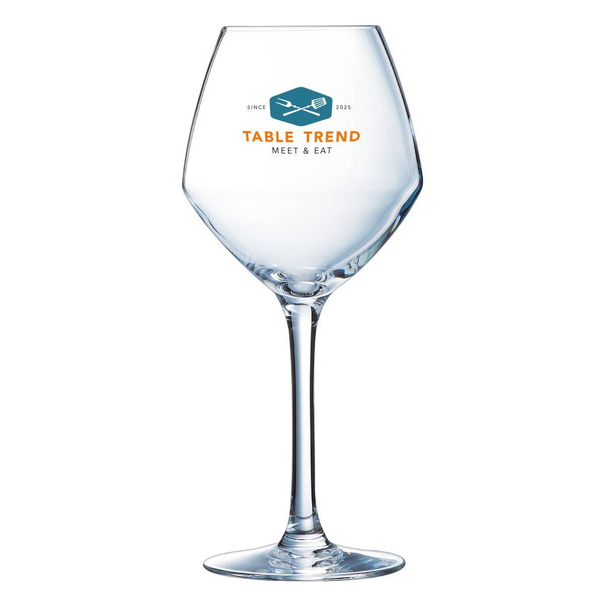 Cabernet young wijnglas 58 cl bedrukt met meerkleurig TableTrend-logo aan de voorkant.