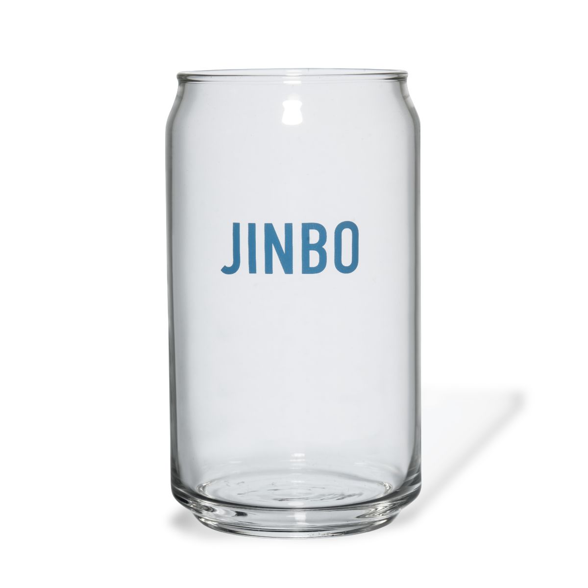 Can glas 35 cl met eenkleurig logo van Jinbo op het voorpaneel
