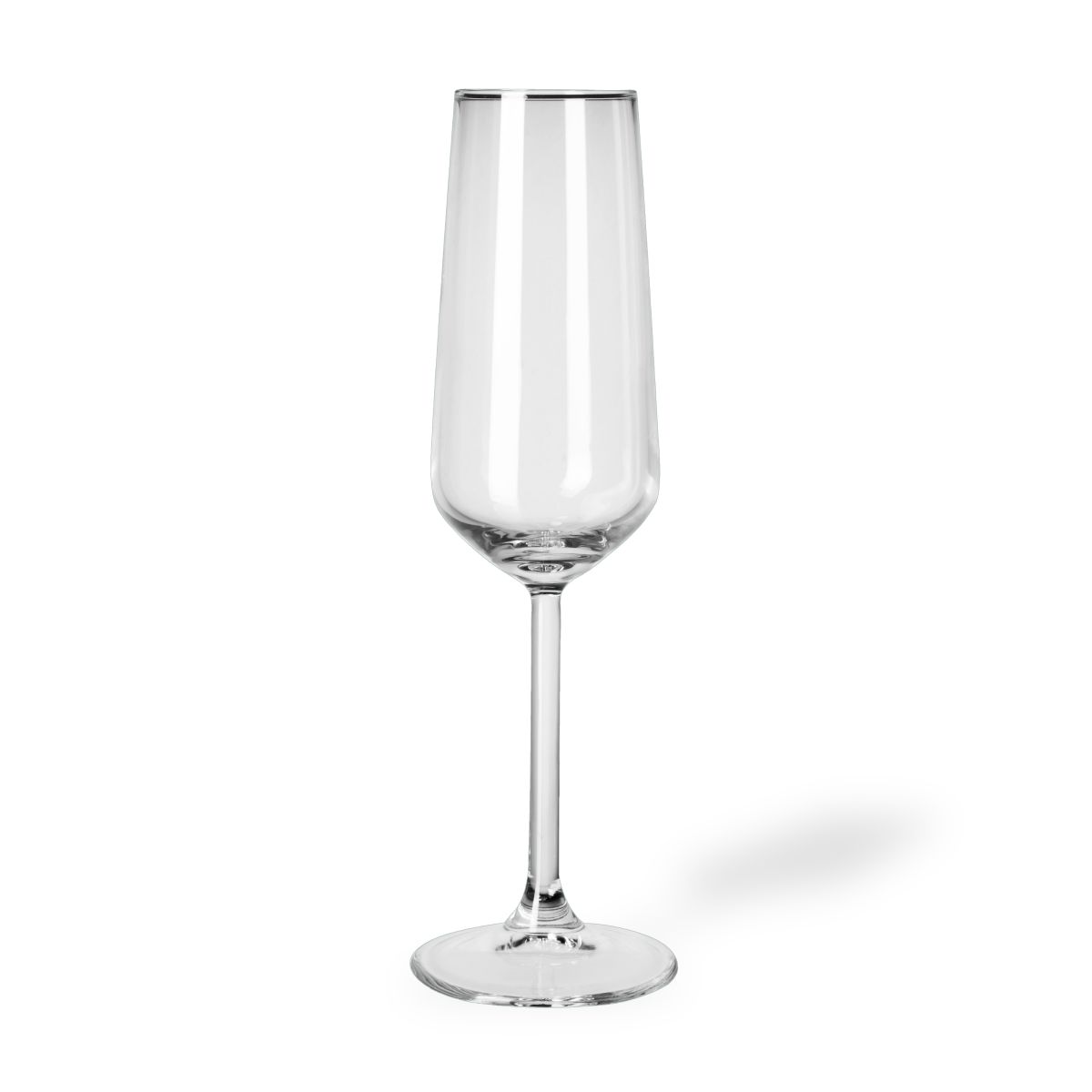 Champagnerglas 19,5 cl Allegra of clear glass in straight front view, with narrow, tall chalice.