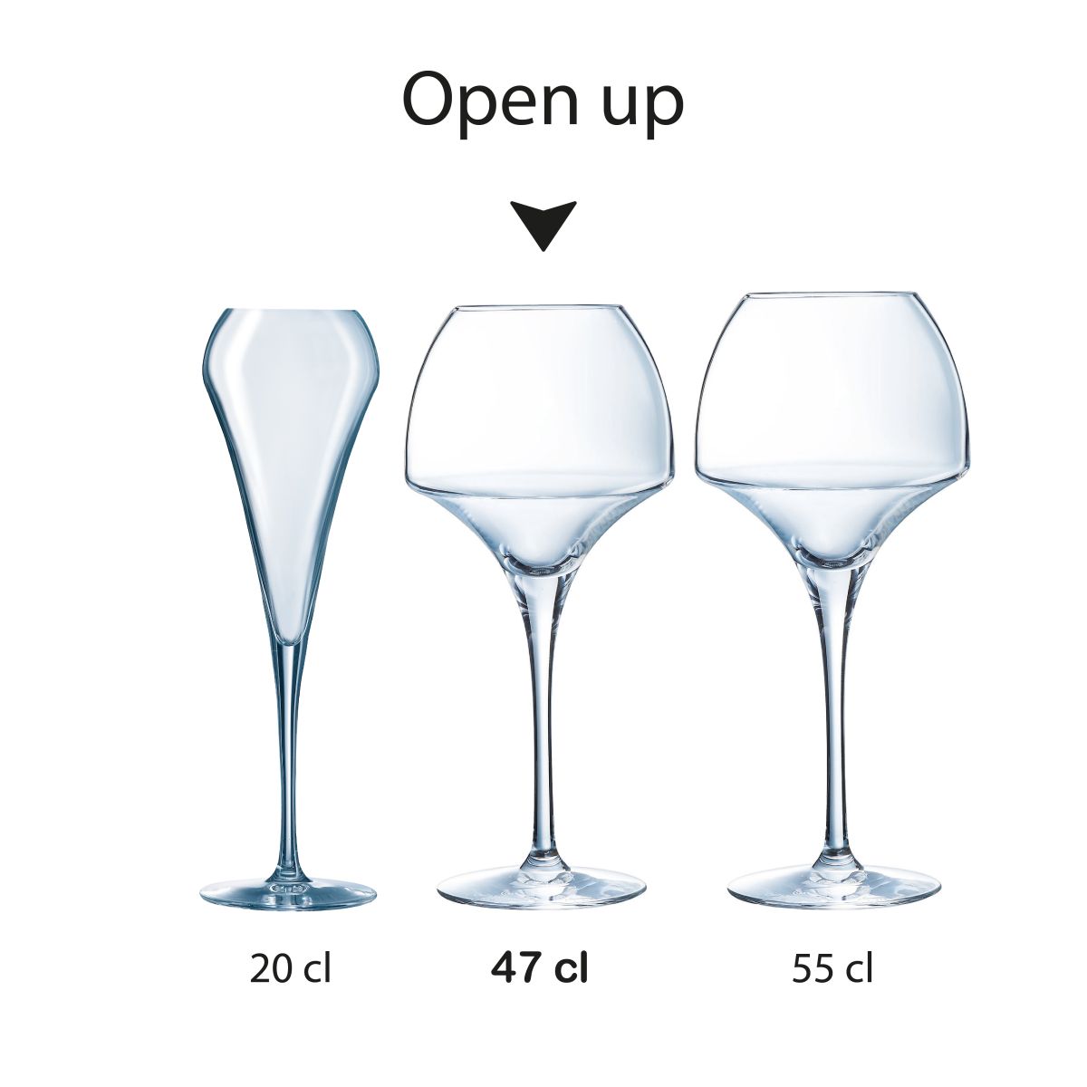 Series overview of Chef &amp; Sommelier Open Up wine glasses shown in series.