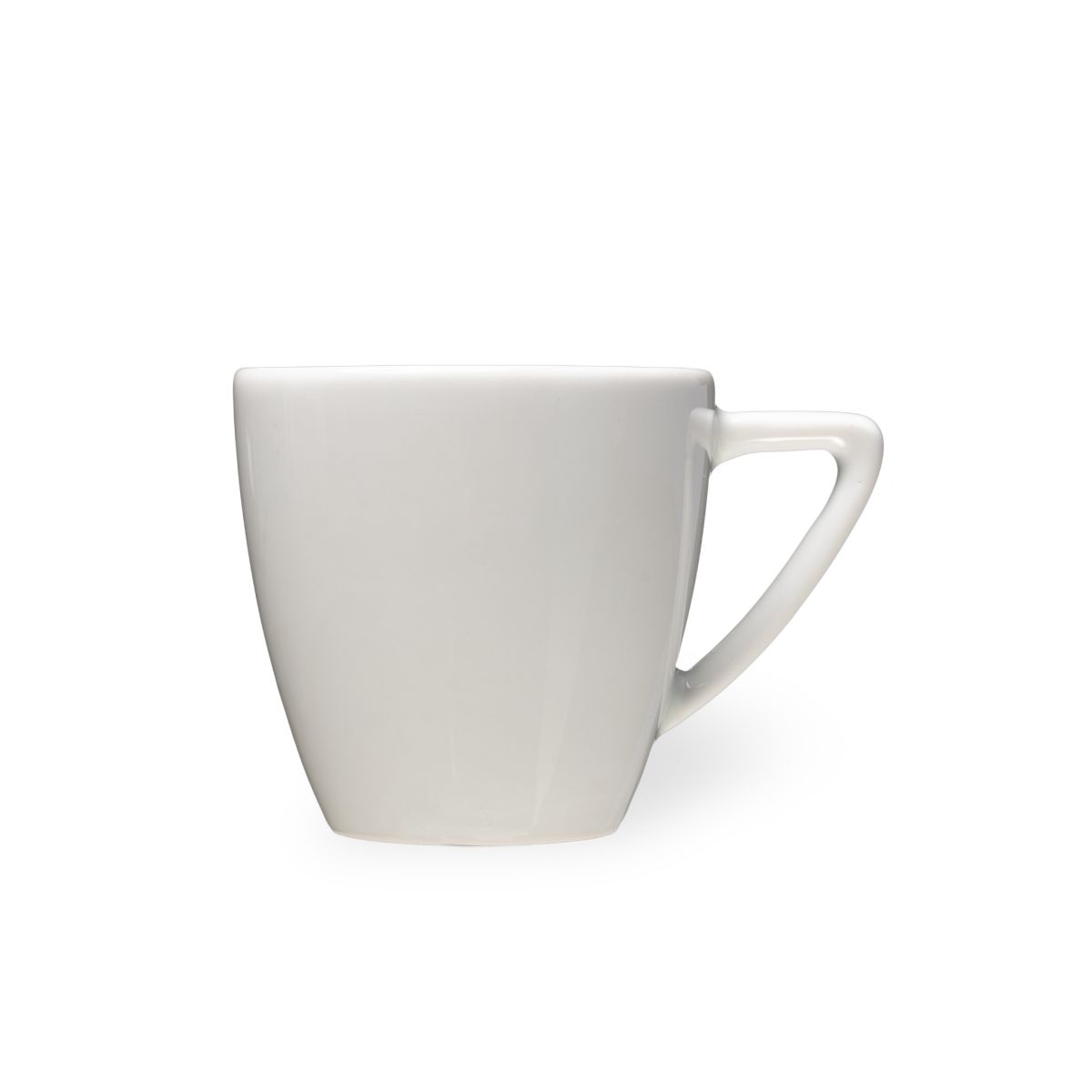 Classic Koffie kop van wit porselein met inhoud van 15 cl., recht van voren weergegeven.
