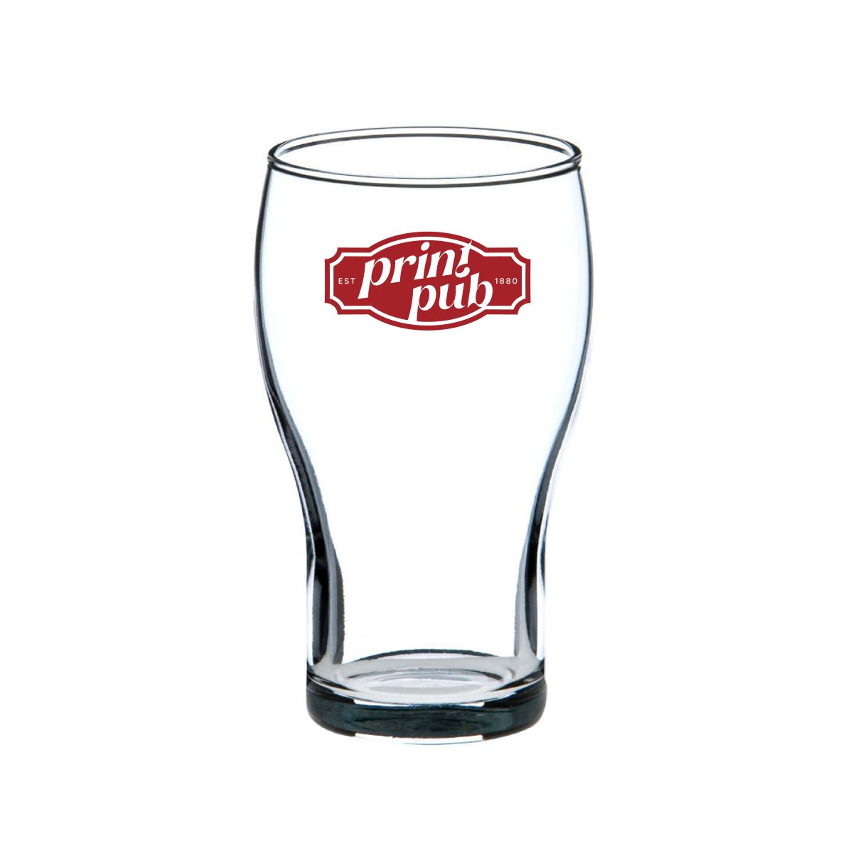 Glass Cola Small 22 cl. with red PrintPub logo on the front, centrally printed.