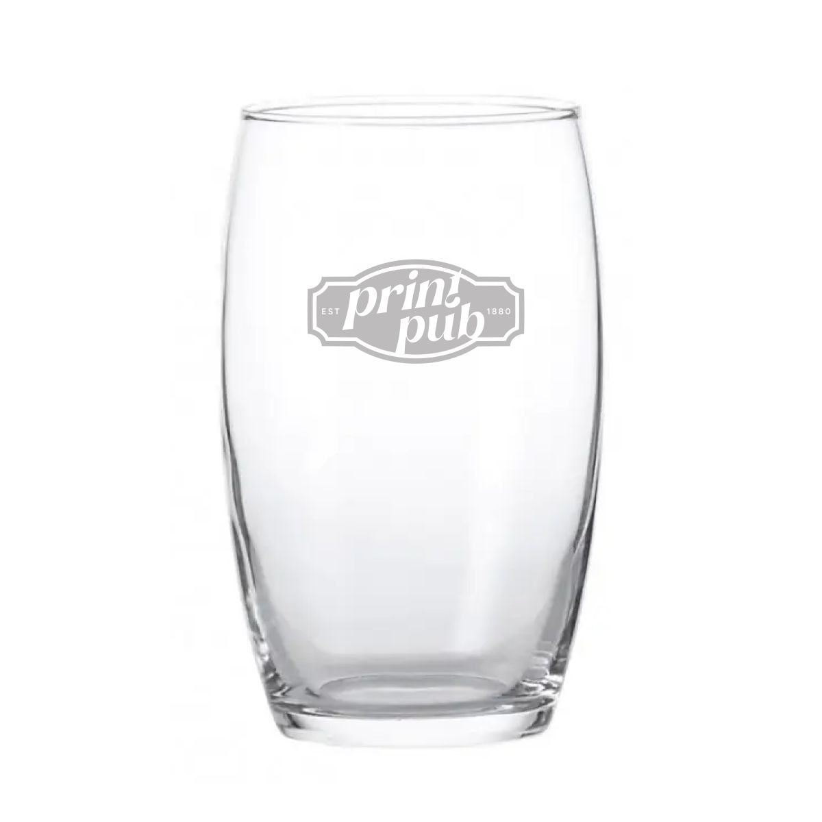 Cosy Moments tumbler tall 36 cl. with engraved PrintPub logo subtly on the glass surface.