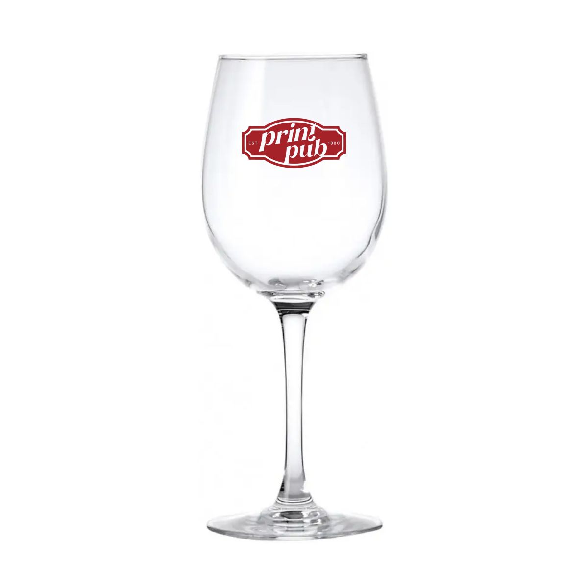 Cosy Moments wine glass 48 cl. printed with single-colour PrintPub logo on the glass surface.
