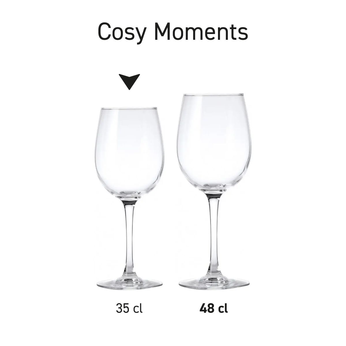 Cosy Moments wine glasses pictured as a series with various sight lines or applications.