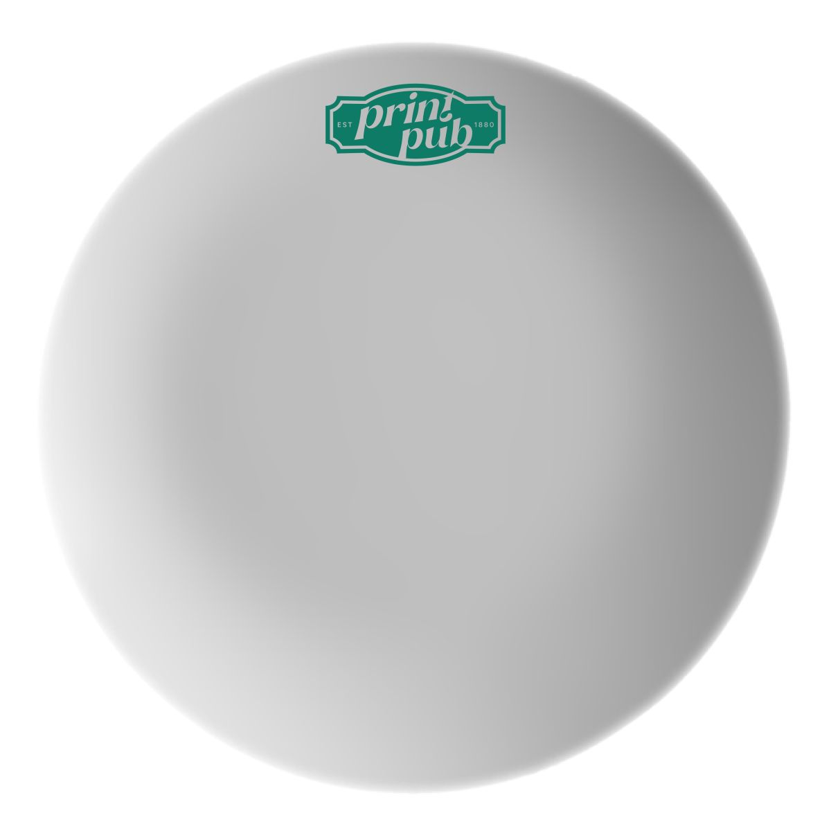 Porseleinen bord Isabelle 30 cm met centraal geplaatst PrintPub-logo in één kleur op de bovenzijde.