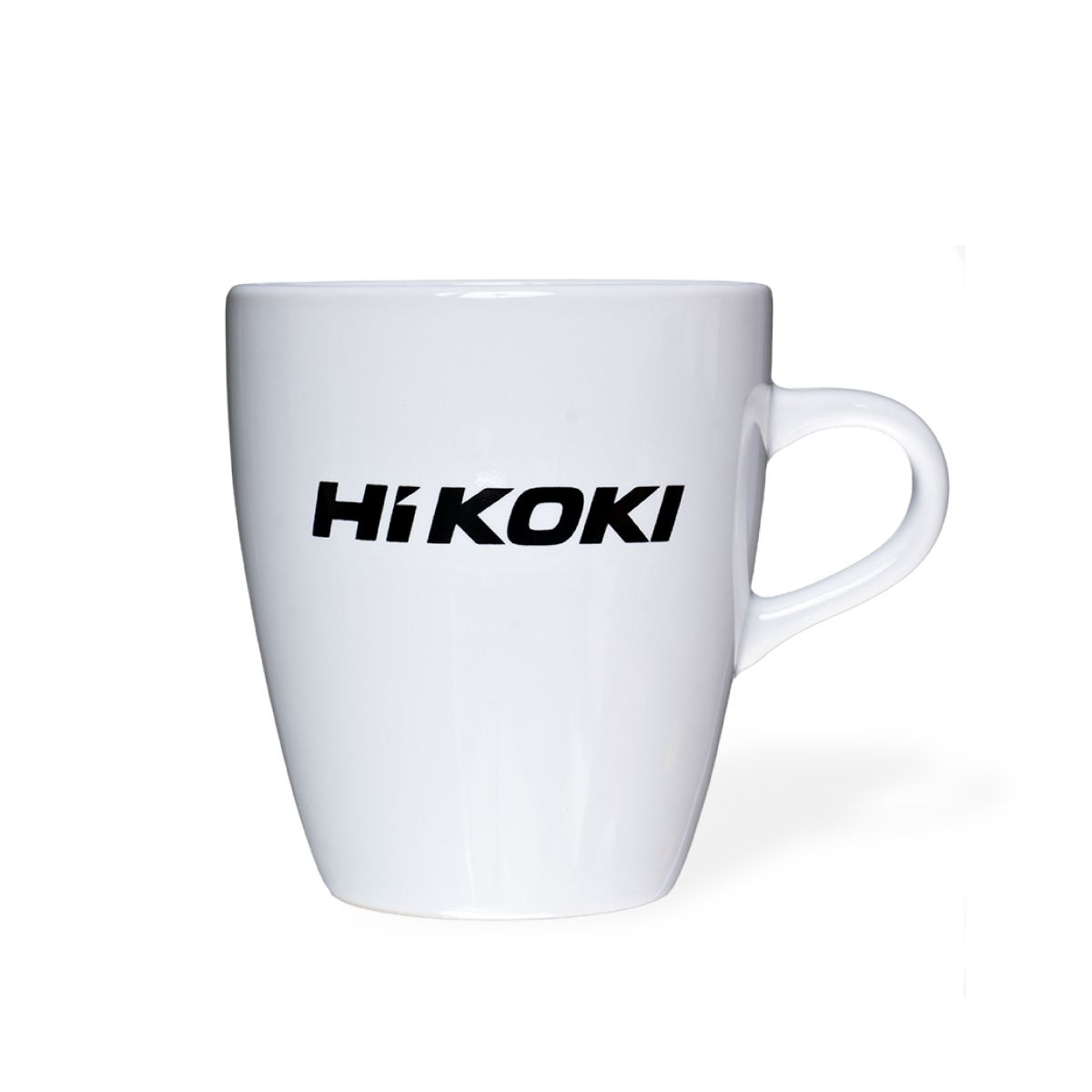 White Cynthia porcelain mug with Hikoki logo in one colour on the front view, capacity 20 cl.