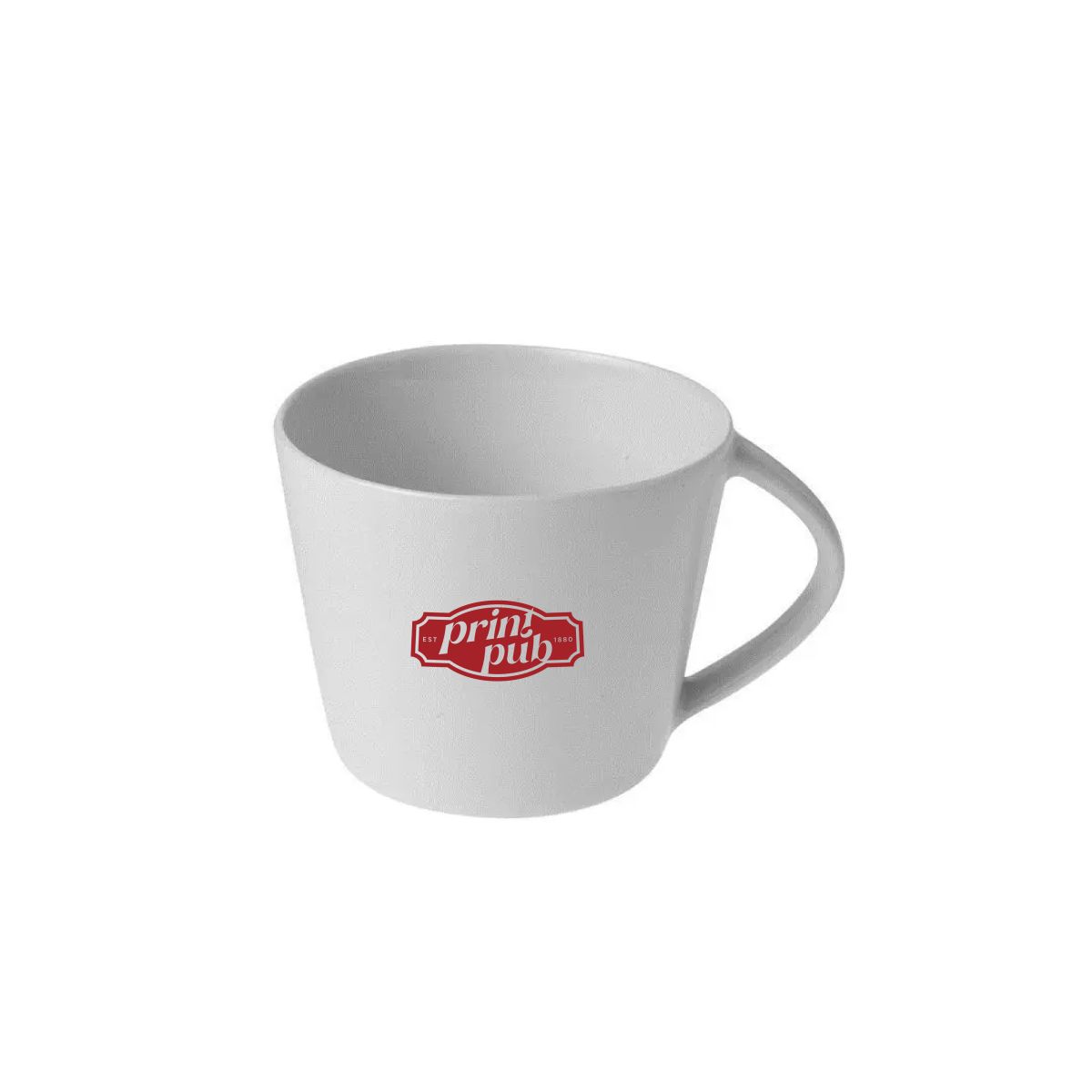 Eva espresso cup 10 cl. SET porcelain in front view with one-coloured PrintPub logo centrally on the cup.