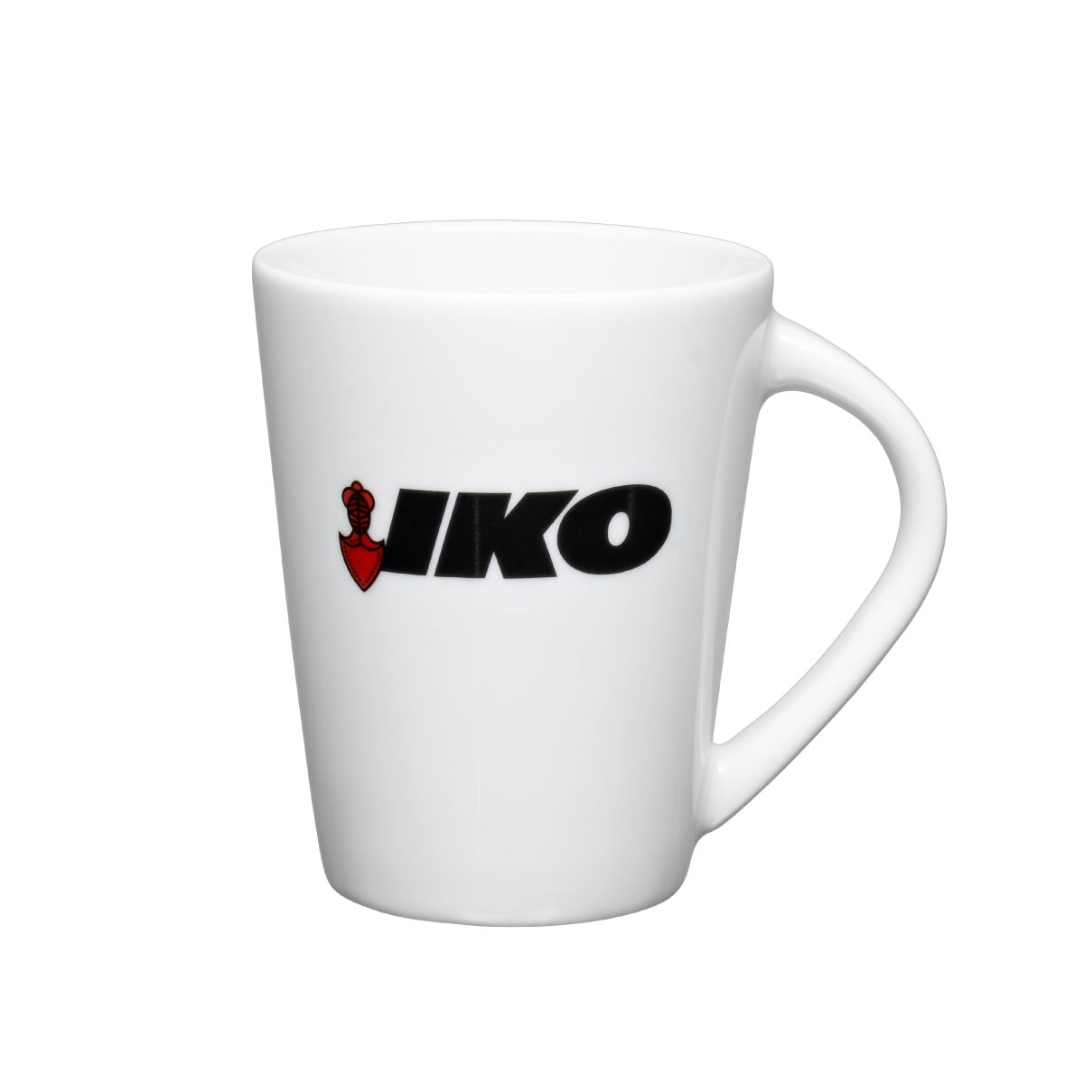 Eva mok wit 25 cl porselein met meerkleurig Iko-logo op het voorpaneel
