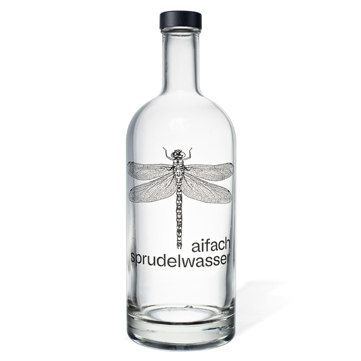 Oslo 1.0-litre glass bottle with single-colour Aifachsprudelwasser logo on front panel